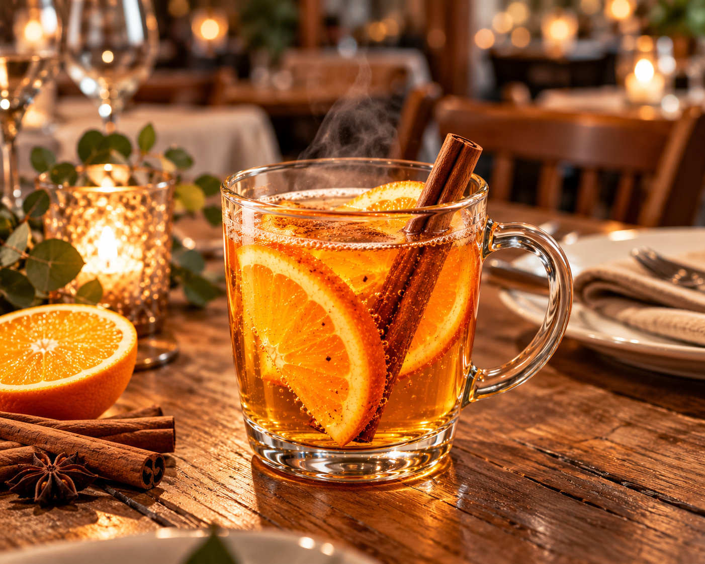 Vin chaud aux agrumes et cannelle